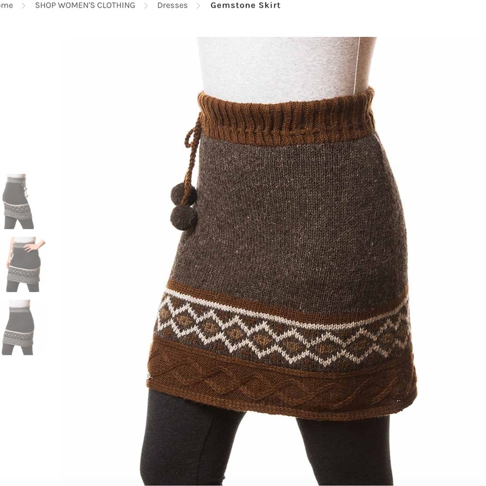 Everest Designs Women's S14202 Gemstone 100% Wool Lined Skirt Brown Size Large